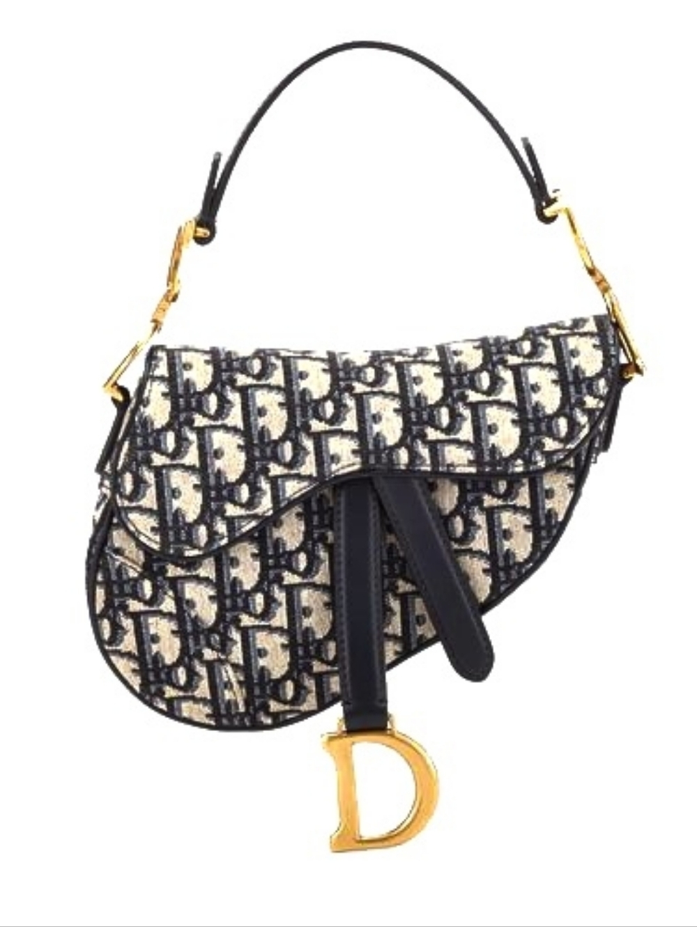 New!!! Christain Dior Mini Saddle Bag with Blue Dior Oblique Jacquard UNUSED